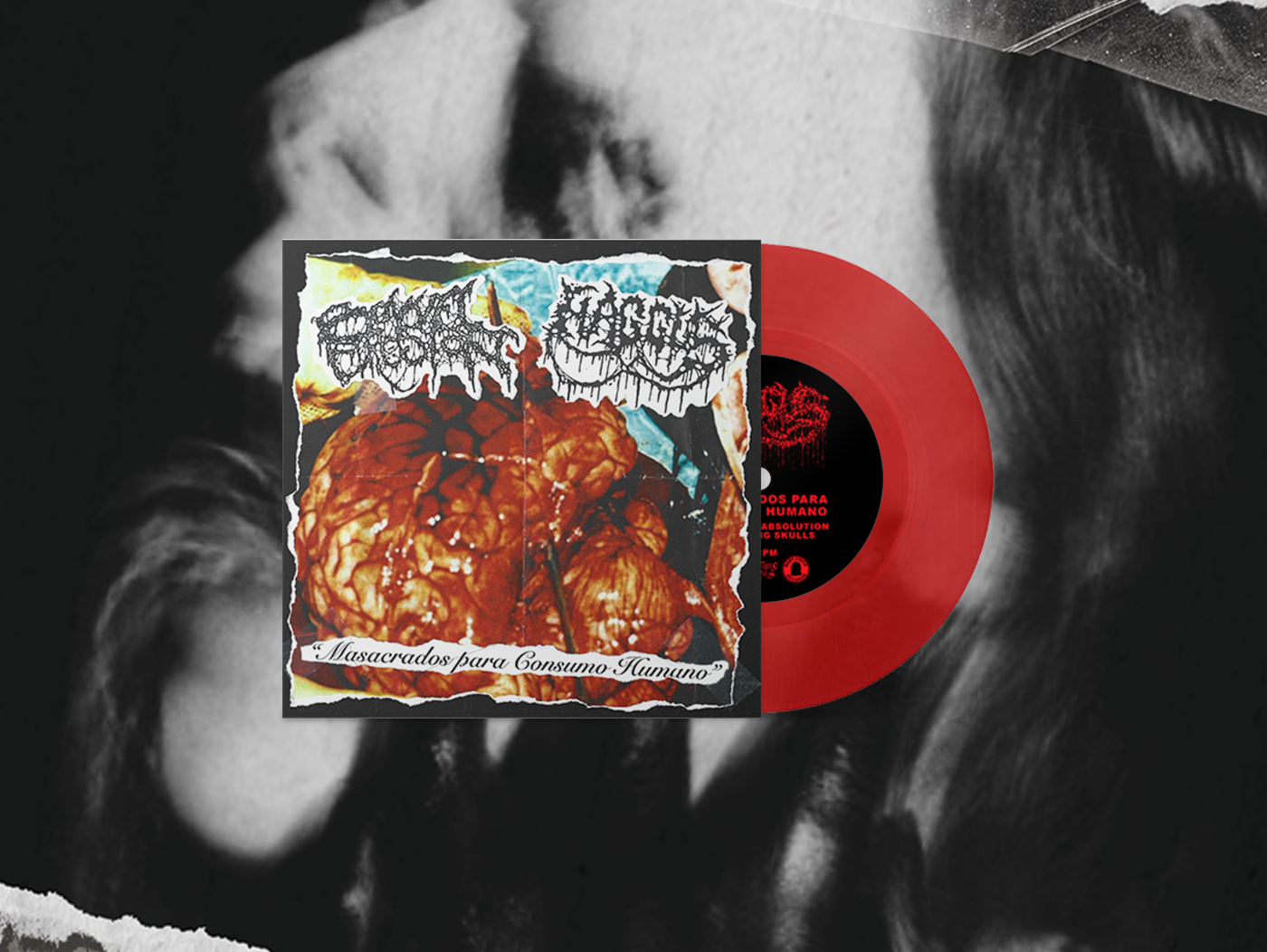 Haggus / Bowel Erosion - Split 7" [RED]