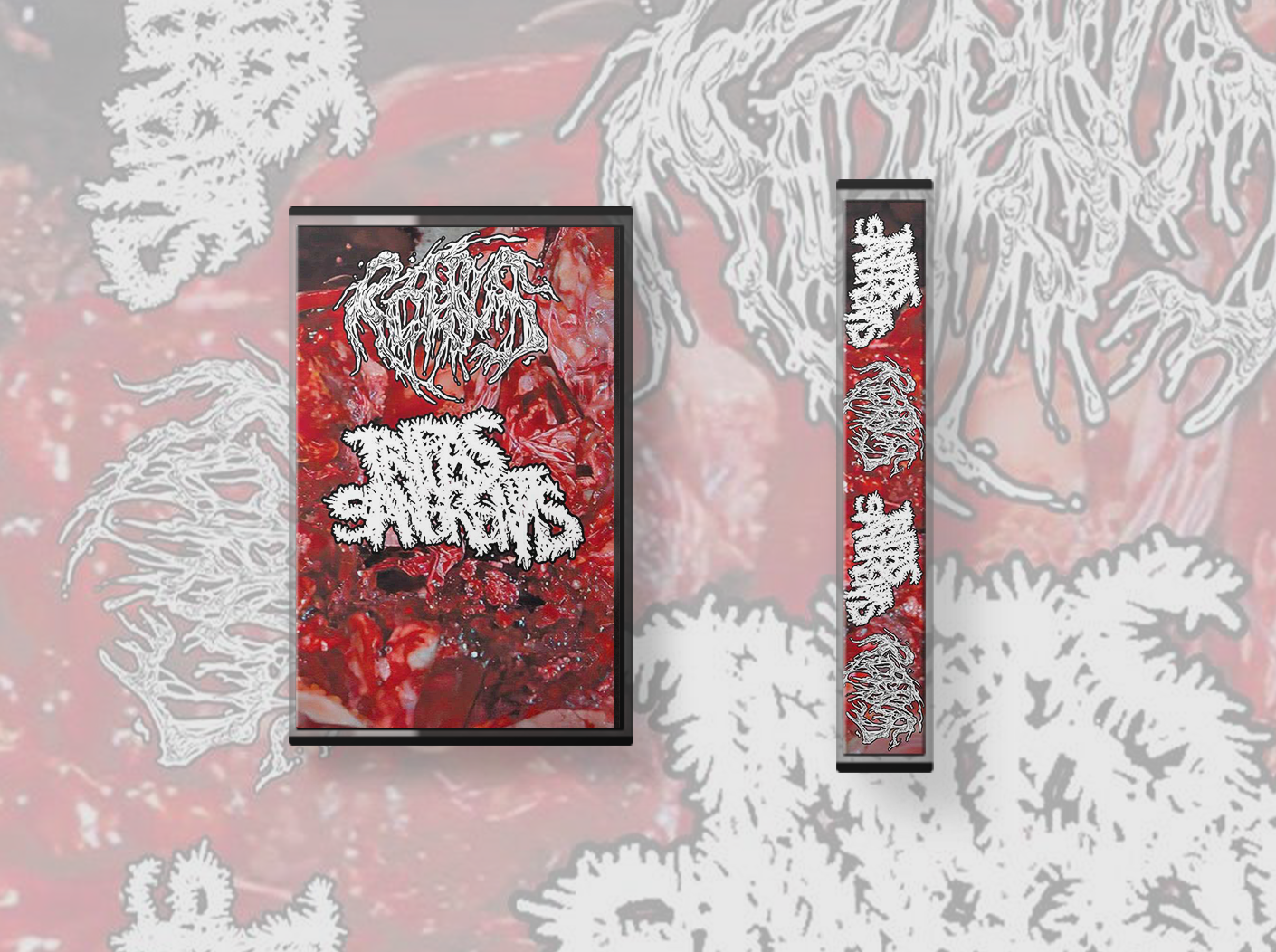 TRIPAS SANGRIETAS / ROTBUS - Split Cassette [SOLID RED] - Click Image to Close